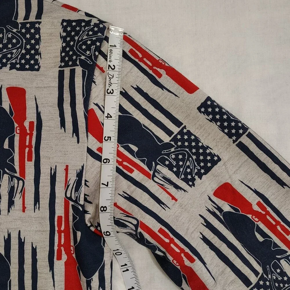 Canyon Creek Hooded Sweatshirt Sz Medium Deer Huning American Flag Sherpa Lining - Picture 12 of 16